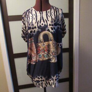 Portman Womens Fancy Top. Multicoloured with Beads. Size Large. NWT.